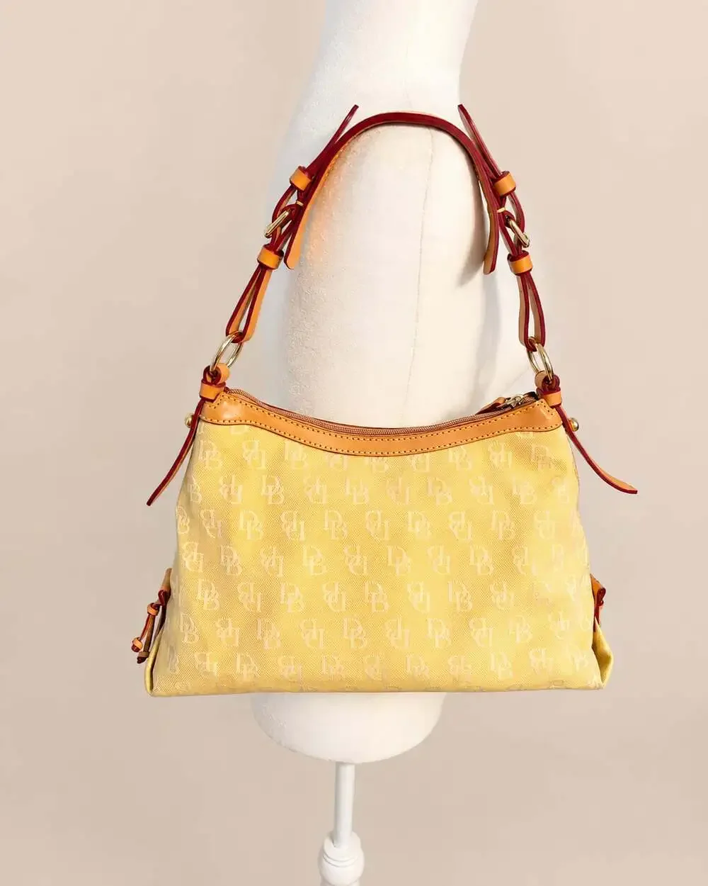Dooney & Bourke 1975 Signature Monogram Canvas East West Hobo Bag